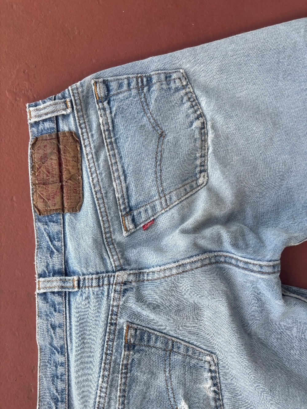 Vintage 80s 90s USA Levis 501 Jeans Actual 27x29 Distressed cone denim fade - Picture 9 of 16